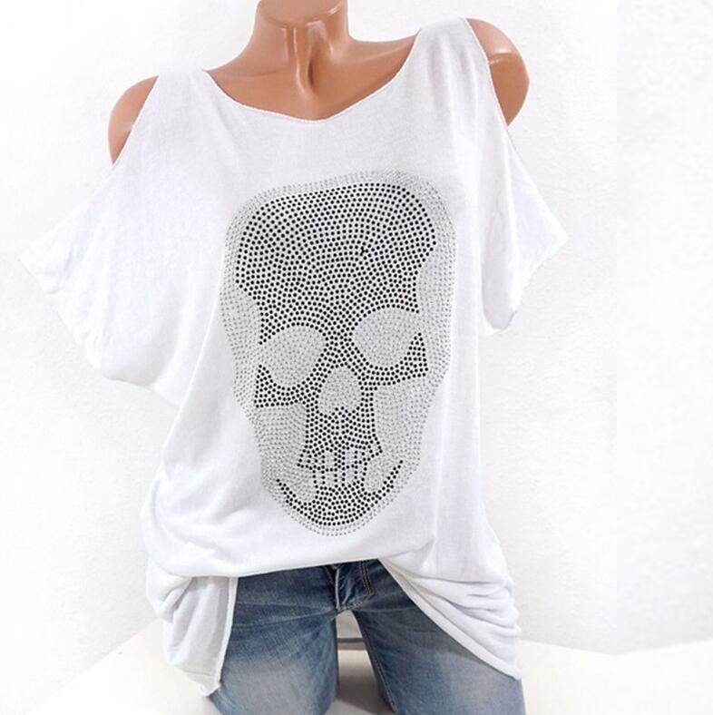 Women Short Sleeve Skull Tops